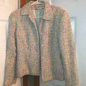 Jones NY rainbow button blazer with pockets